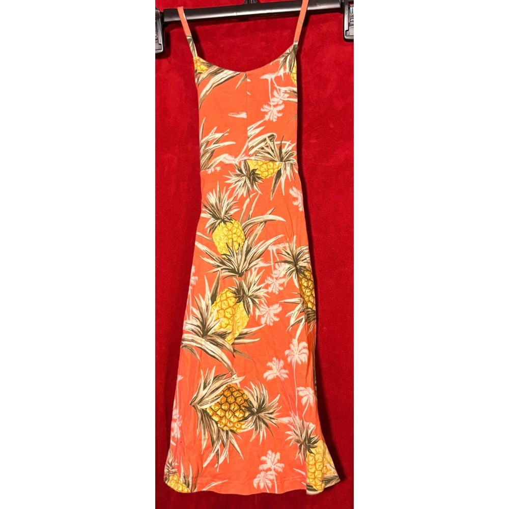 Old Navy Tropical Pineapple Sundress Girls Small 6-7 Orange Good Smocked Back